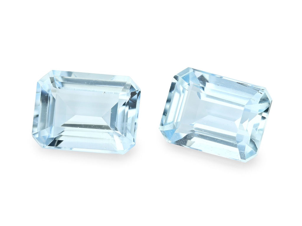 Aquamarine 8x6mm Emerald Cut Light to Mid Blue