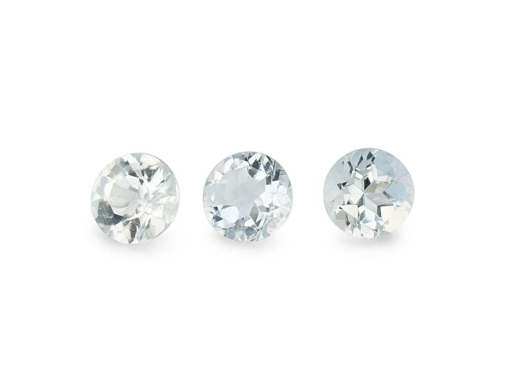 Aquamarine 3.25mm Round Light to Mid