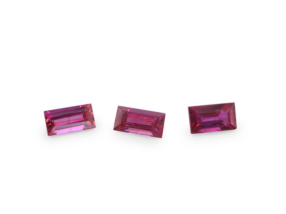 [RKBS0402] Ruby 4x2mm +/- Baguette Pink Red