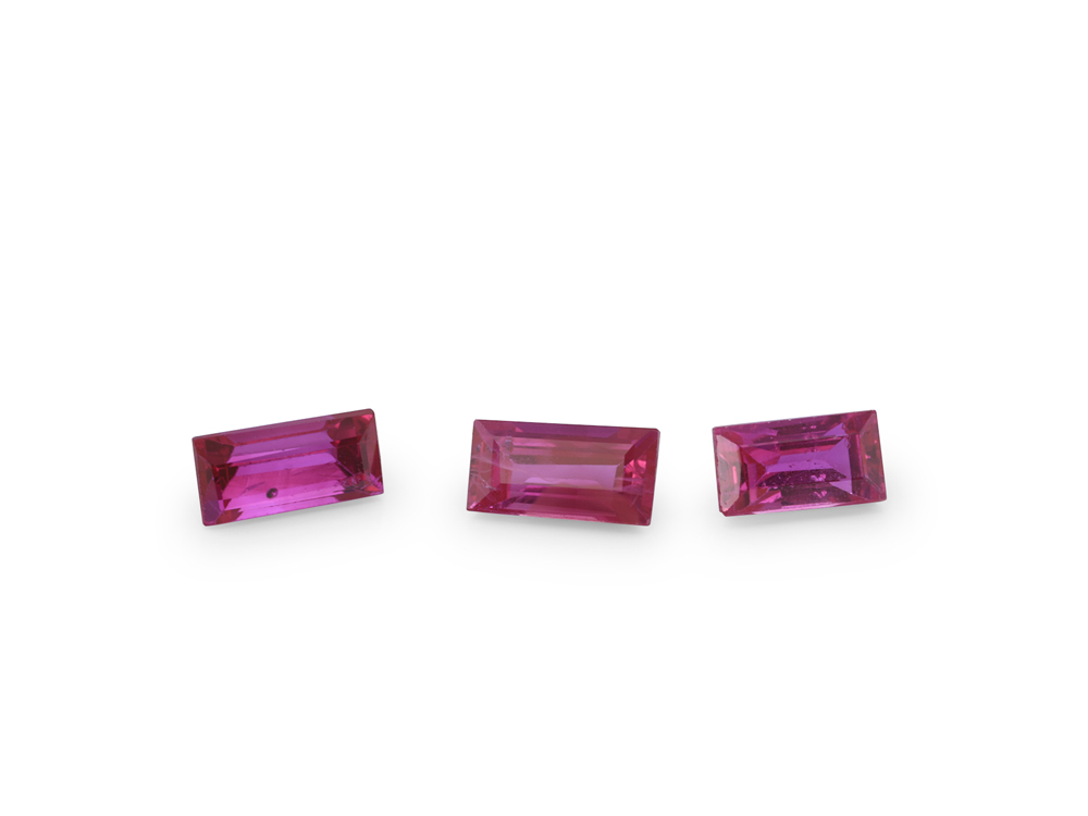 [RKBS0302] Ruby 3x2mm +/- Baguette Pink Red