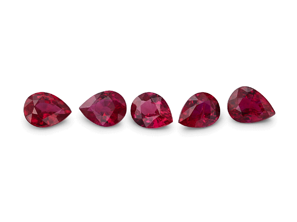 [RRPB0403B] Ruby 4x3mm Pear Shape Red