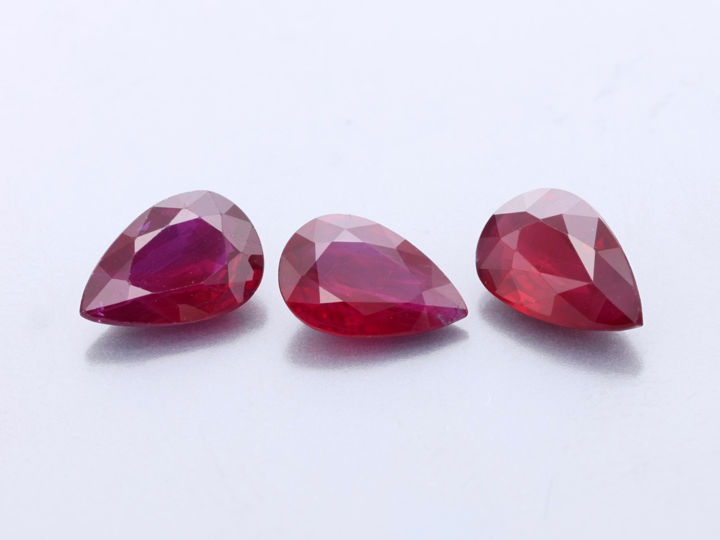 [RRPB0604A] Ruby 6x4mm Pear Shape Red