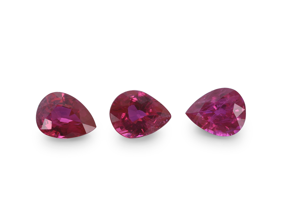 [RKPB0504B] Ruby 5x4mm Pear Shape Pink Red 