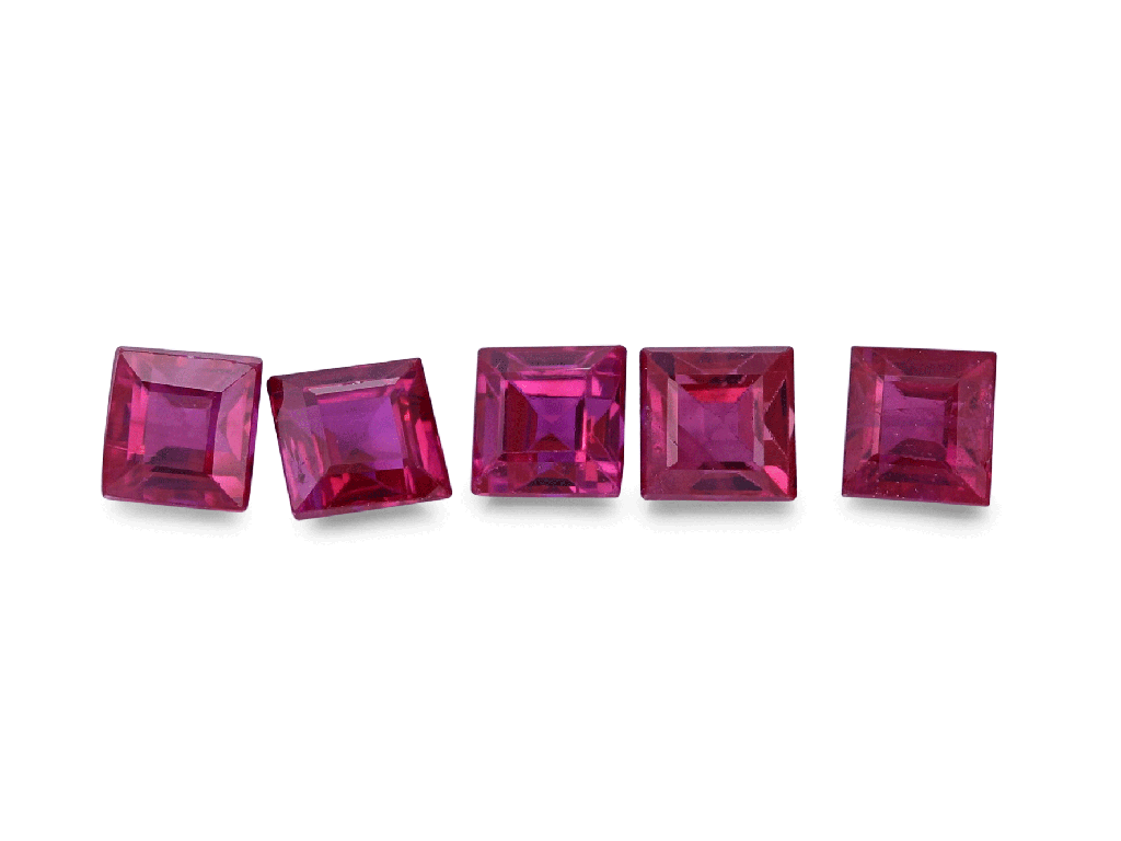 [RKQS0225A] Ruby 2.25mm Carre Cut Pink Red