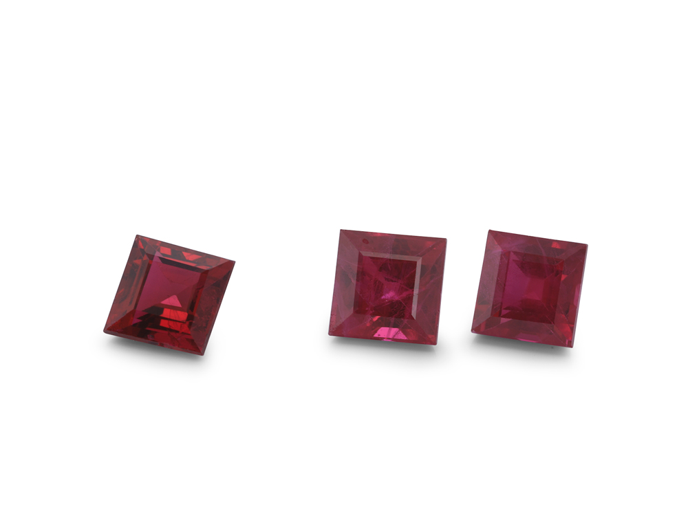 [RRQS0350A] Ruby 3.50mm Carre Cut Good Red