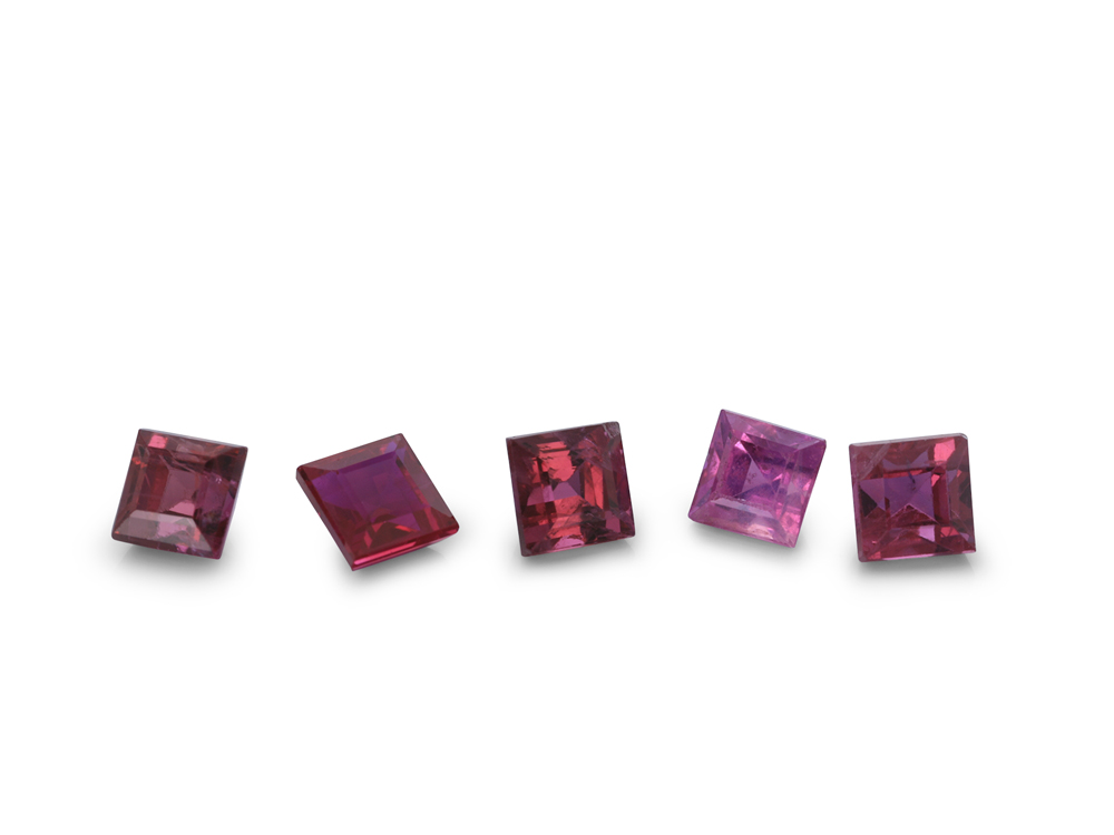 [RKQS0250D] Ruby 2.50mm Carre Cut Pink Red