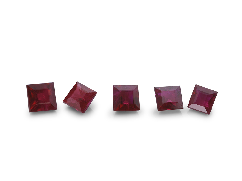 [RRQS0250C] Ruby 2.50mm Carre Cut Red