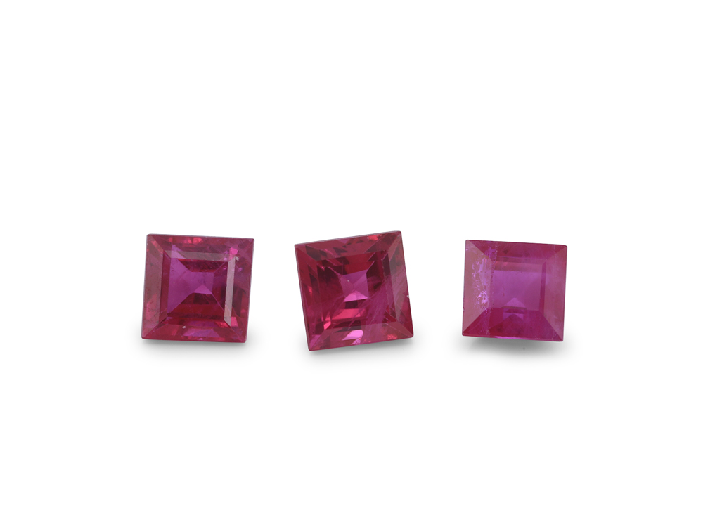 [RKQS0350D] Ruby 3.50mm Carre Cut Pink Red