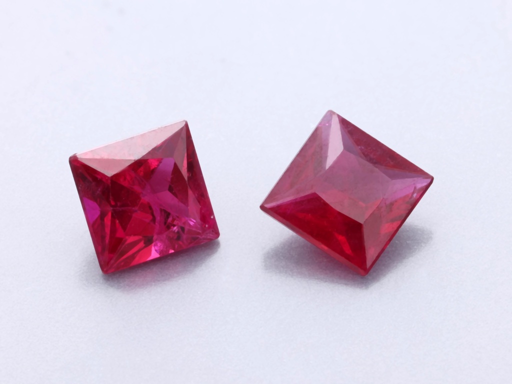 [RRQP0375C] Ruby 3.75mm Princess Cut Red