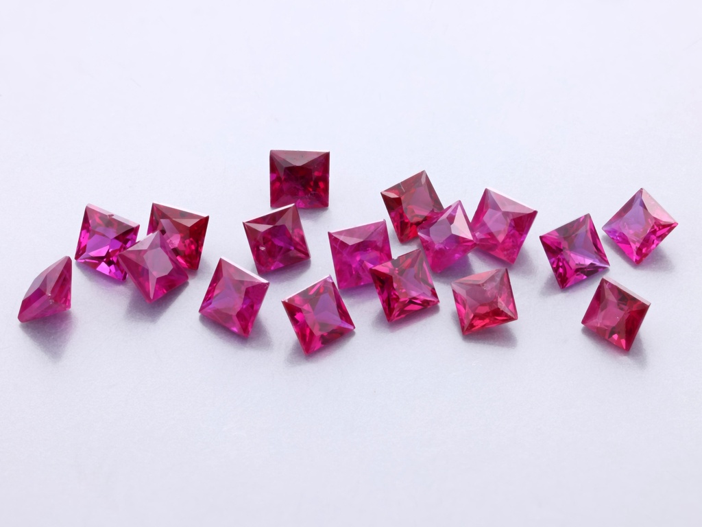 [RKQP0225B] Ruby 2.25mm Princess Cut Pink Red