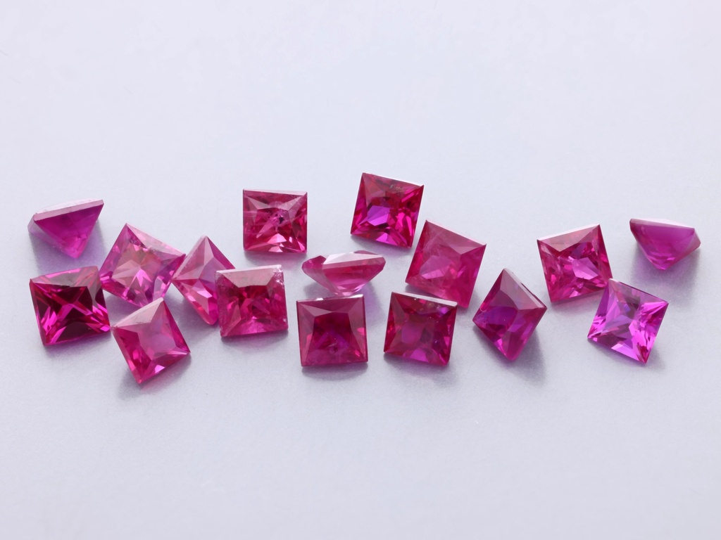 [RKQP0250B] Ruby 2.50mm Princess Cut Pink Red