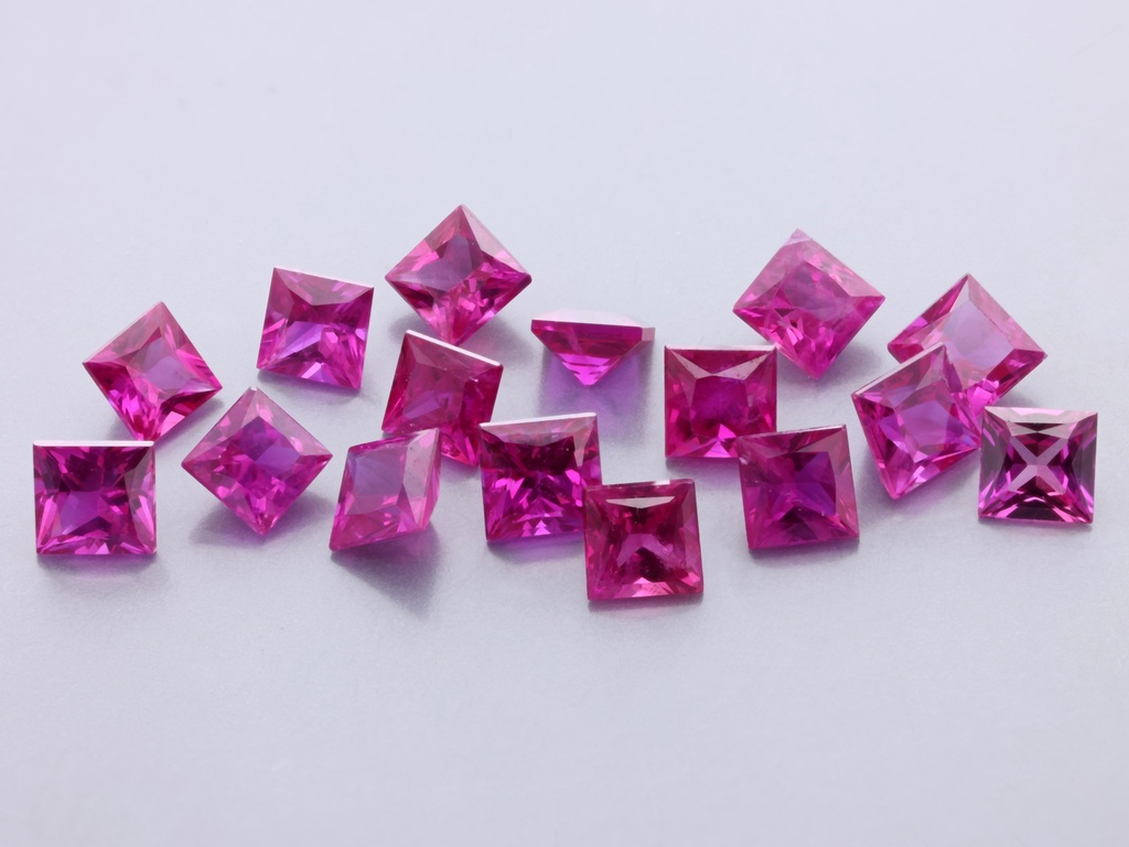 [RKQP0275B] Ruby 2.75mm Princess Cut Pink Red