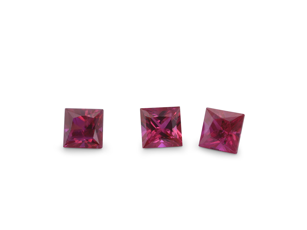 [RKQP0300B] Ruby 3.00mm Princess Cut Pink Red