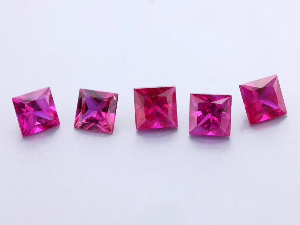 [RKQP0325B] Ruby 3.25mm Princess Cut Pink Red
