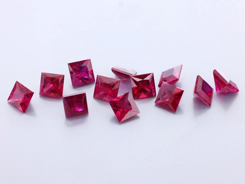 [RRQP0325A] Ruby 3.25mm Princess Cut Red