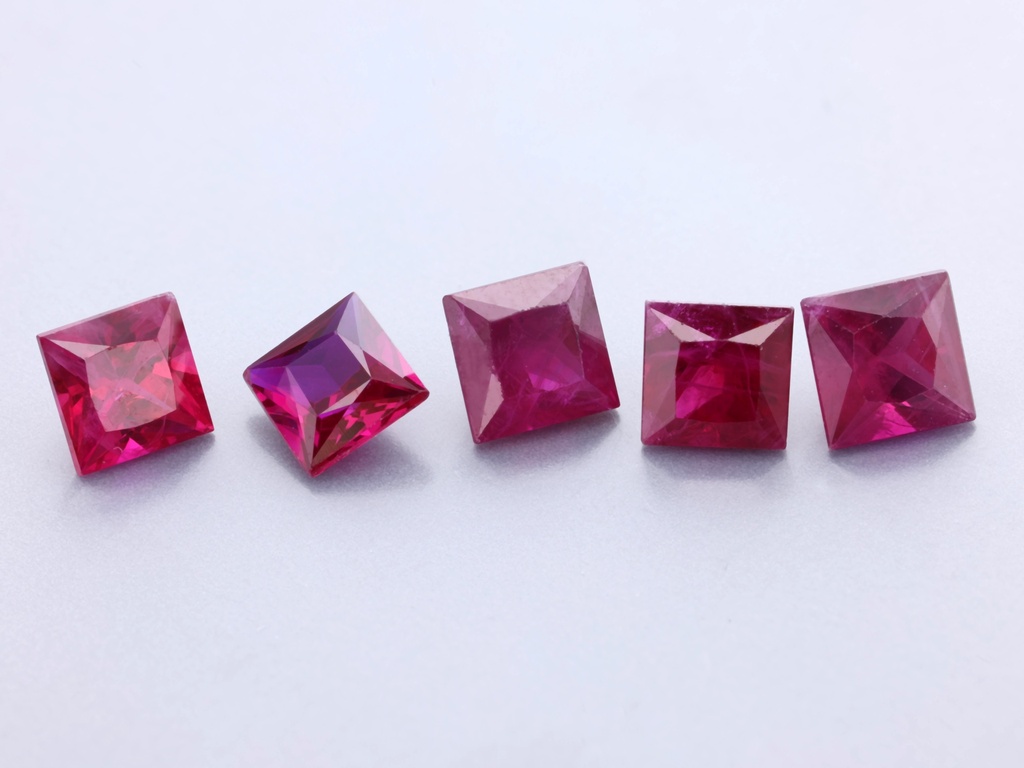 [RRQP0350A] Ruby 3.50mm Princess Cut Red