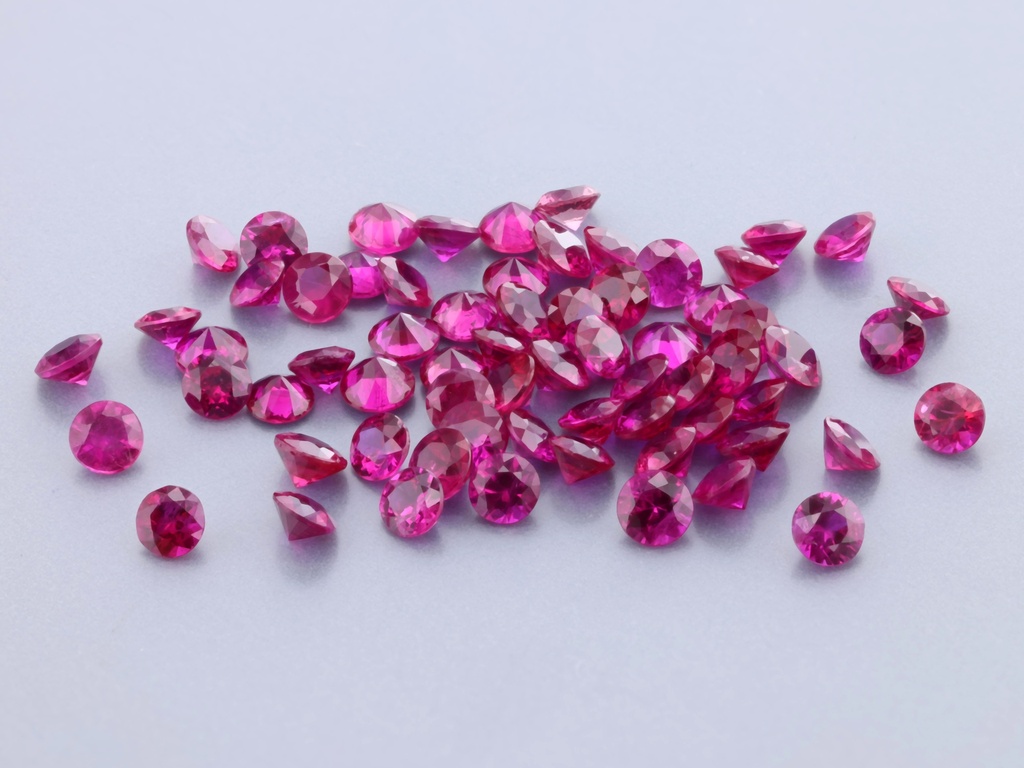 [RKRB0225A] Ruby 2.25mm Round Diamond Cut Pink Red