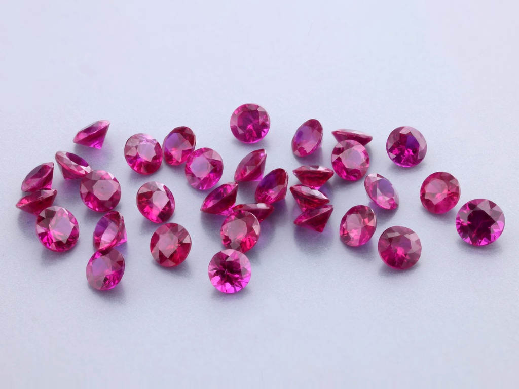 [RKRB0250B] Ruby 2.50mm Round Diamond Cut Pink Red