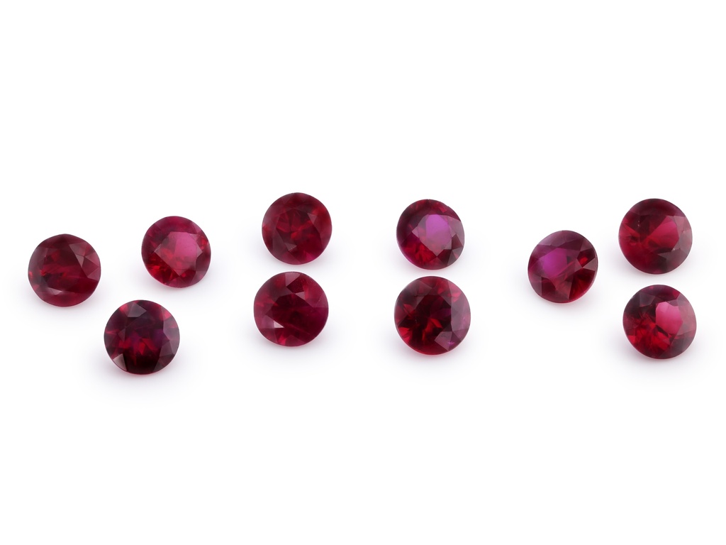 [RRRB0350A] Ruby 3.50mm Round Diamond Cut Red