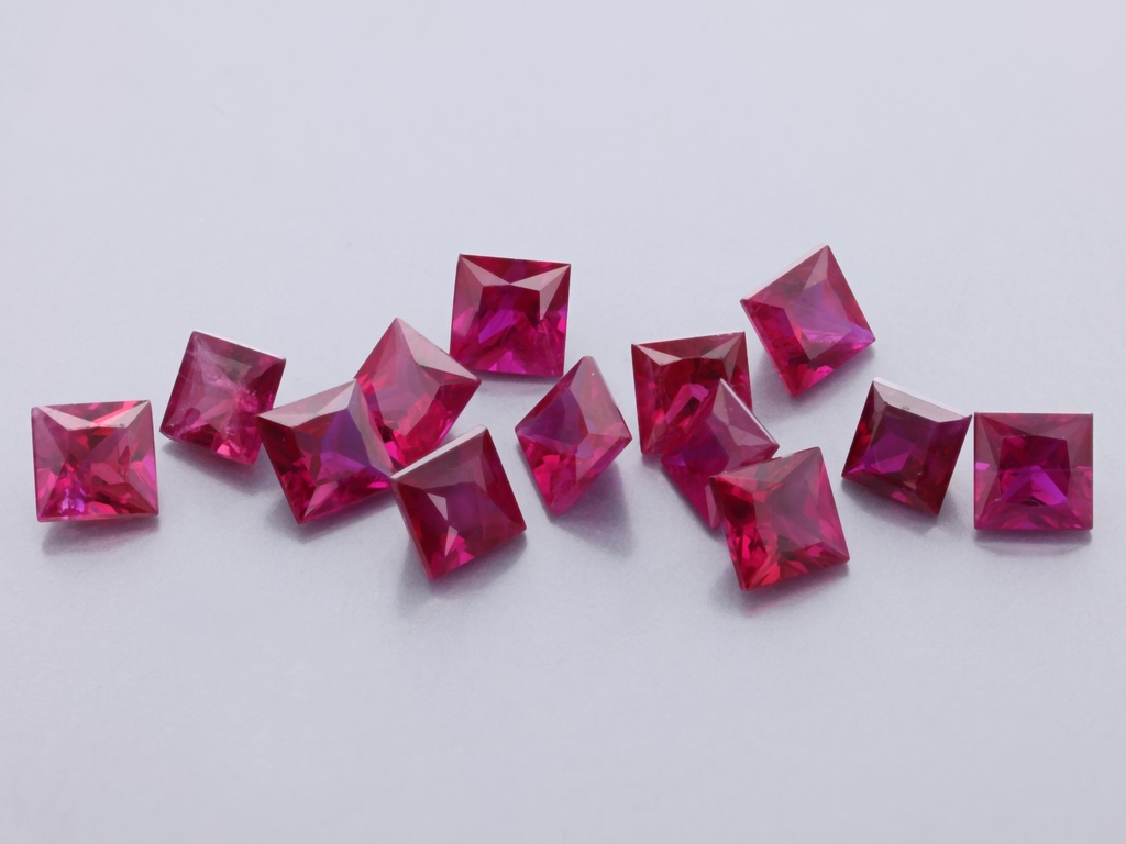 [RRQP0275E] Ruby 2.75mm Princess Cut Red