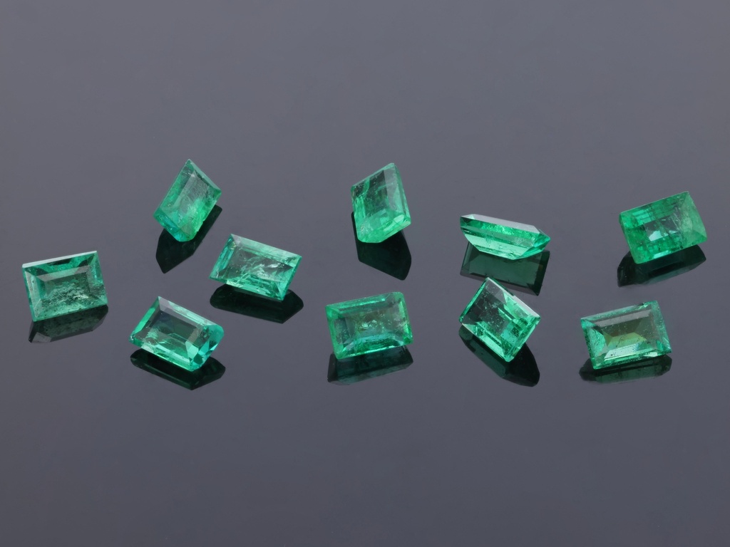 Zambian Emerald 3x2mm Baguette Mid Green