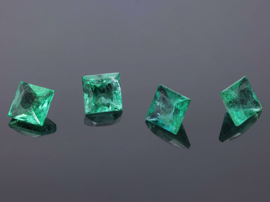 Emerald 3.50mm Princess Cut Mid Green