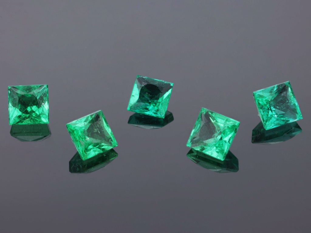 Emerald 3.50mm Princess Cut Dark Green