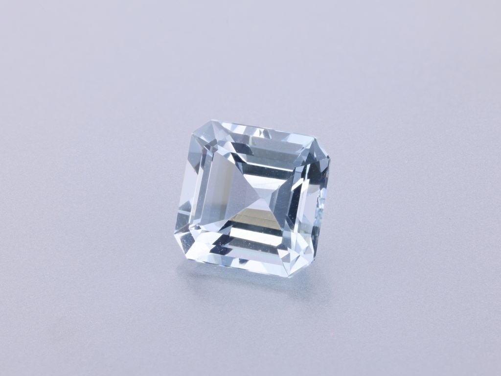 Aquamarine 6.85mm Square Emerald Cut Light