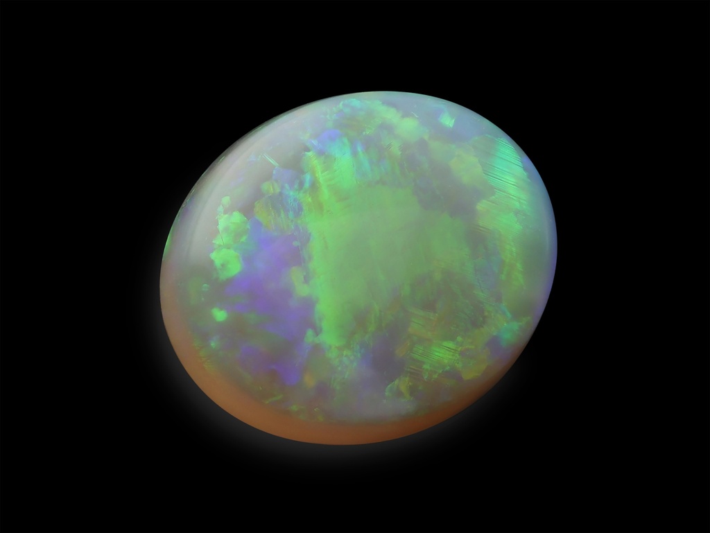 [NWVC1210X4] White Opal 12.1x10.1mm Oval Cabochon