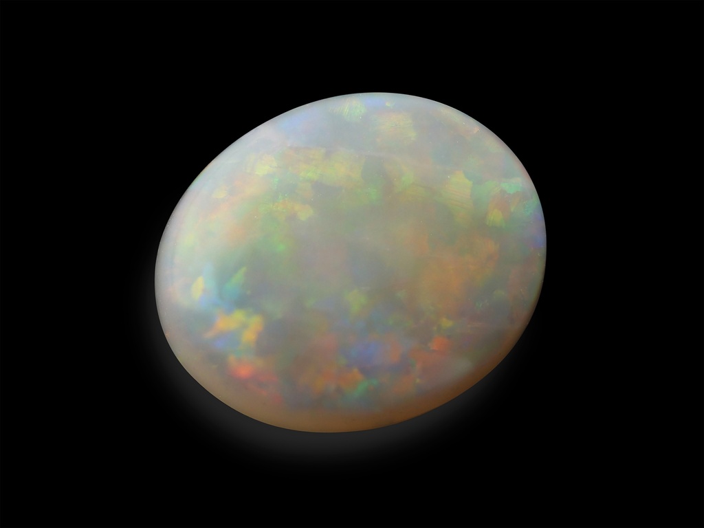 [NWVC1210X6] White Opal 12.1x10.2mm Oval Cabochon