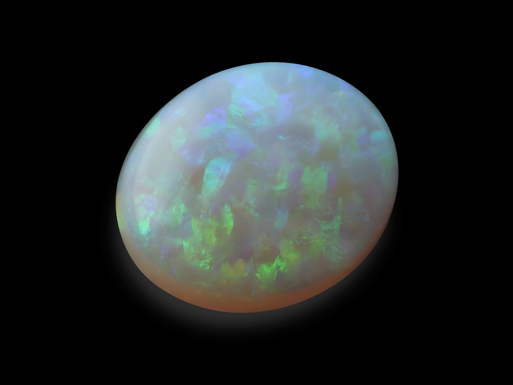 [NWVC1210X13] White Opal 12x10.1mm Oval Cabochon