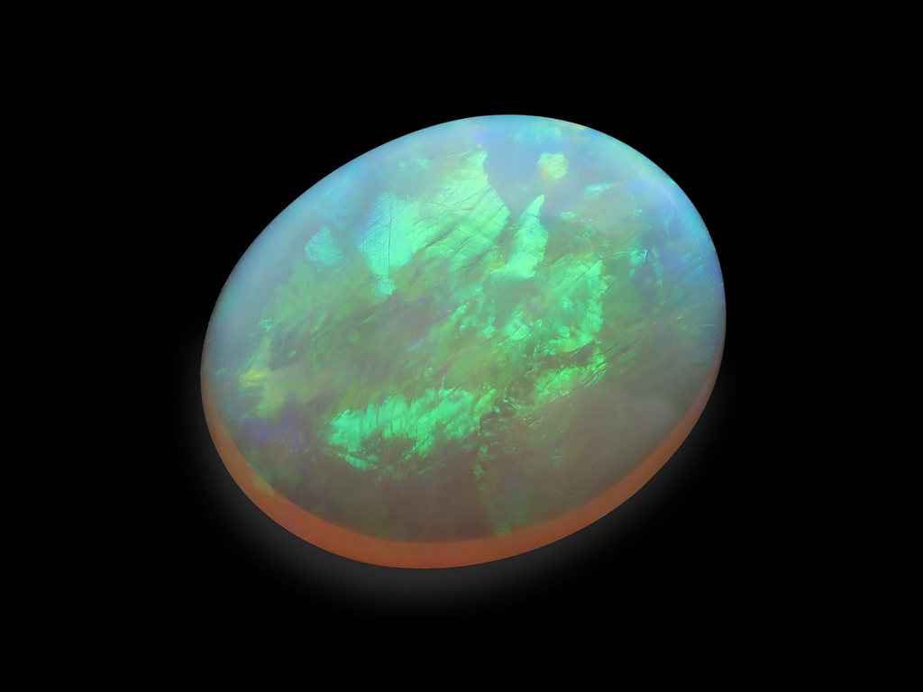 [NWVC1210X11] White Opal 12.1x9.9mm Oval Cabochon