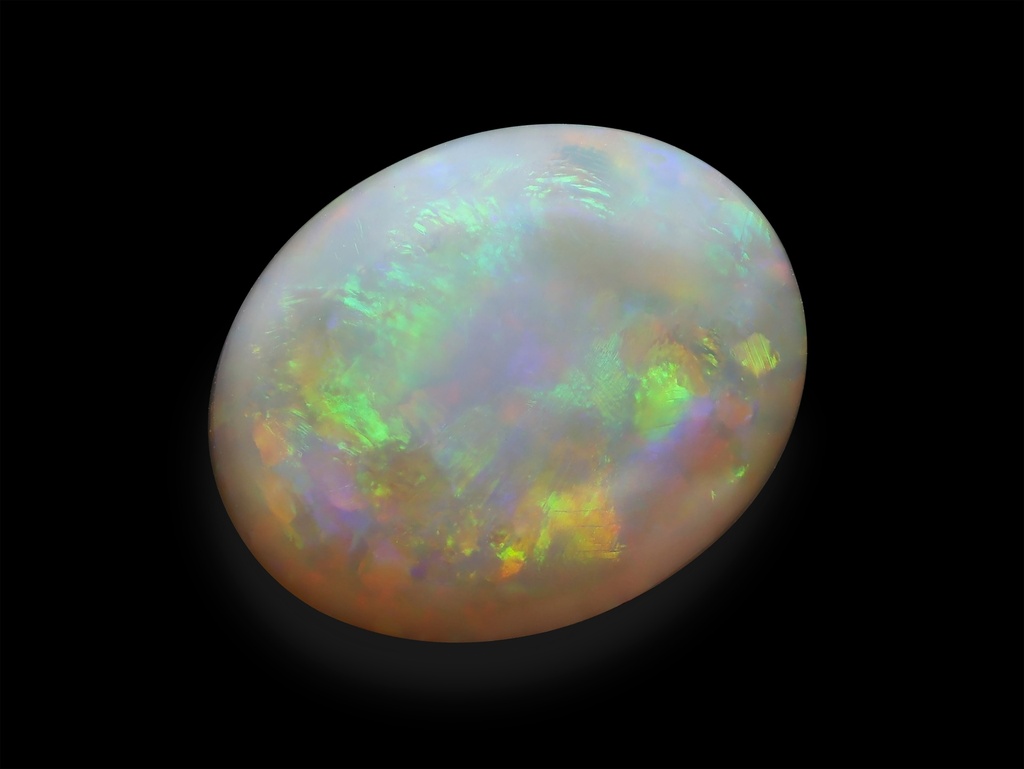 [NWVC1210X8] White Opal 12.1x10mm Oval Cabochon
