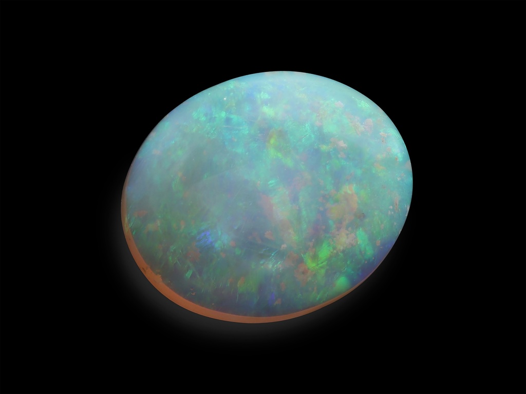 [NWVC1210X1] White Opal 11.7x9.7mm Oval Cabochon