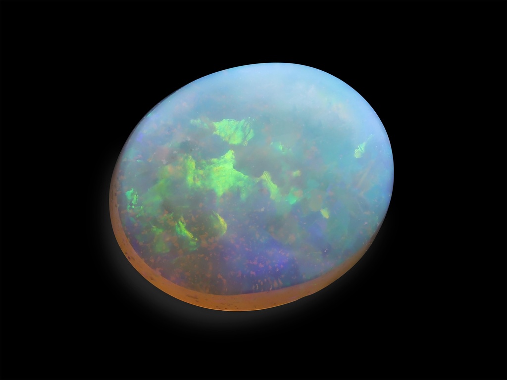 [NWVC1210X14] White Opal 12x10.1mm Oval Cabochon