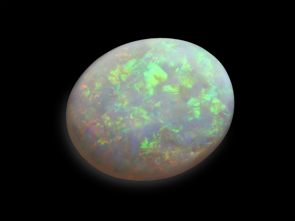 [NWVC1210X21] White Opal 12x10mm Oval Cabochon