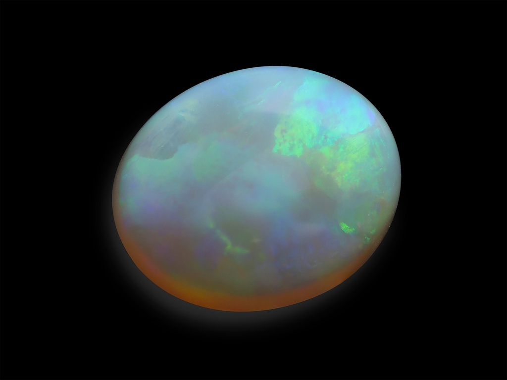 [NWVC1210X23] White Opal 12x10mm Oval Cabochon