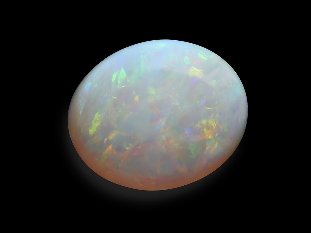 [NWVC1210X15] White Opal 12x10.1mm Oval Cabochon