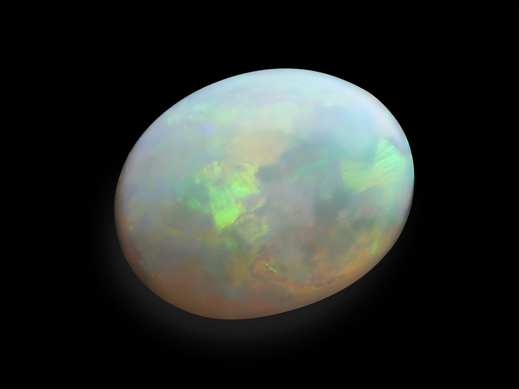[NWVC1008X10] White Opal 10x8mm Oval