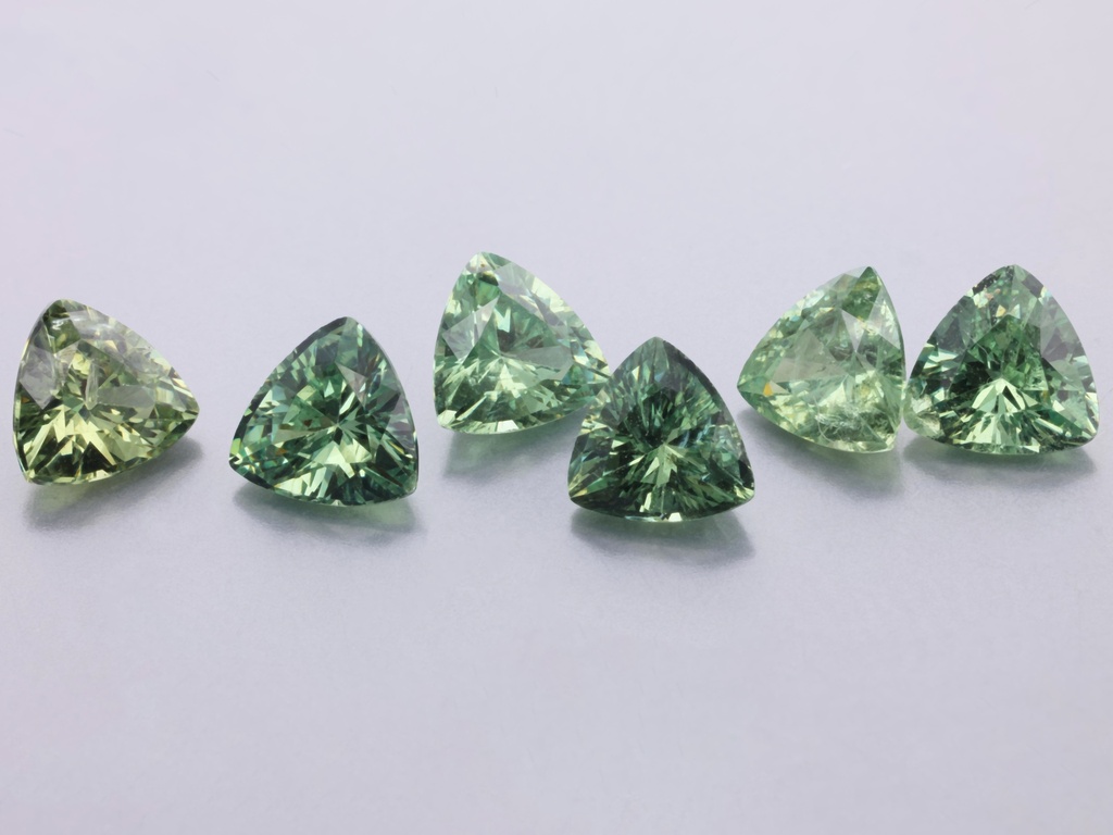 Demantoid Garnet 4.25mm+/- Trilliant