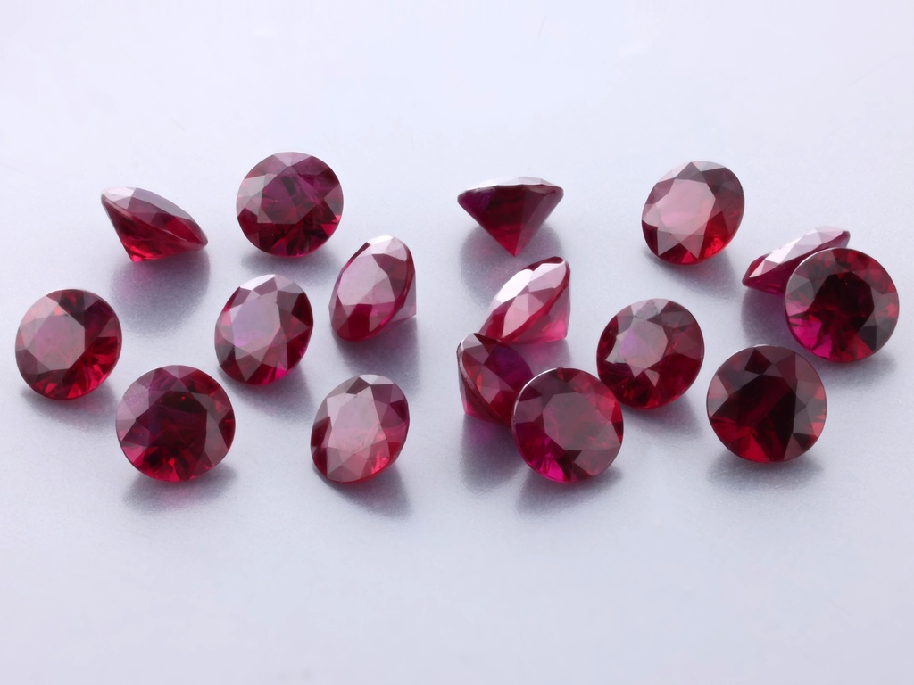 [RRRB0300E] Ruby 3.00mm Round Diamond Cut Red