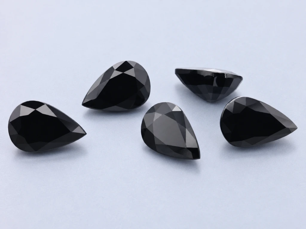 Black Spinel 12x8mm Pear Shape