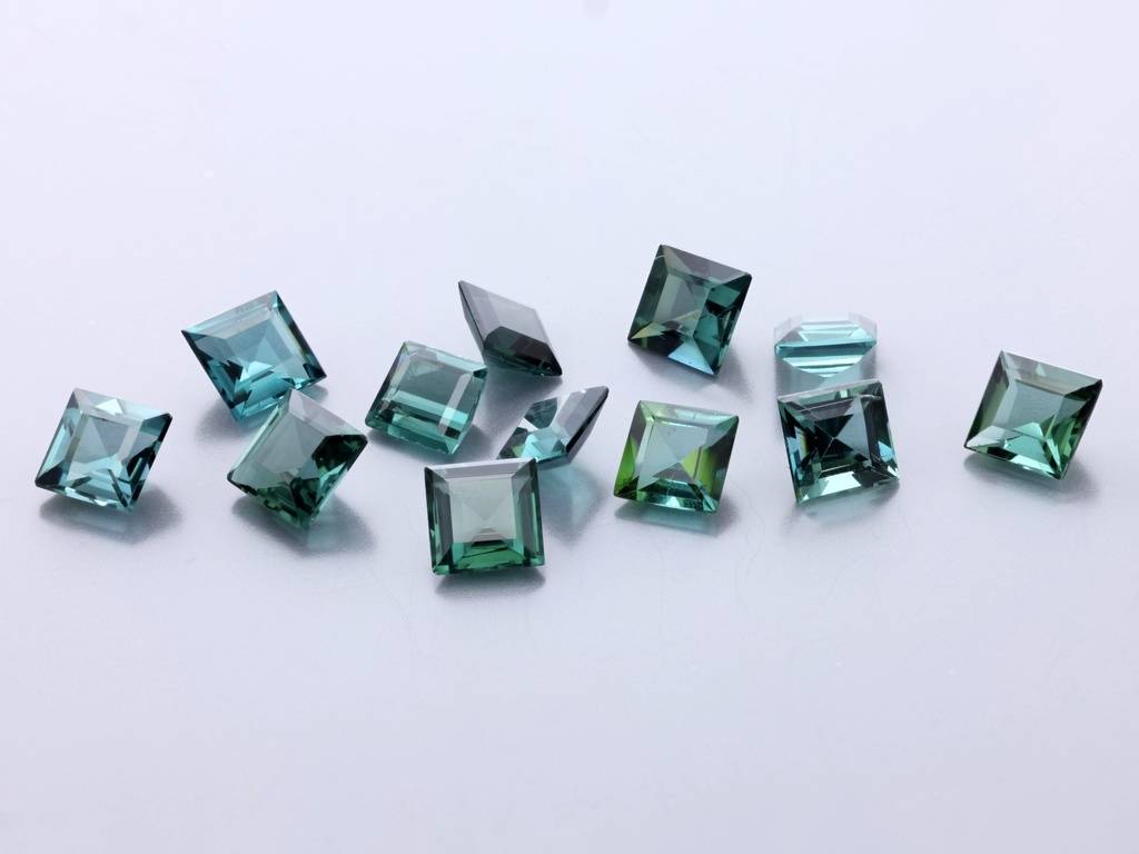 Blue Green Tourmaline 4.00mm Carre Cut