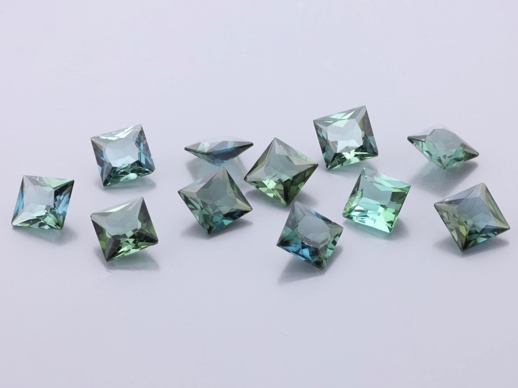 Blue Green Tourmaline 4.00mm Princess Cut