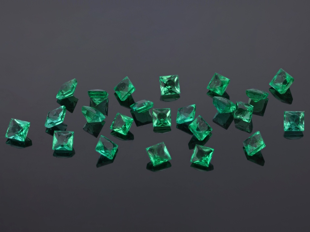 Emerald 2.00mm Princess Cut Dark Green