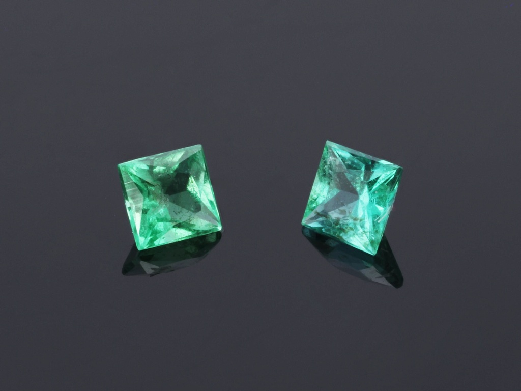 Emerald 2.25mm Princess Cut Mid Green
