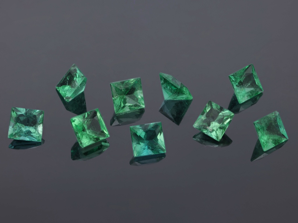Emerald 2.75mm Princess Cut Light Green