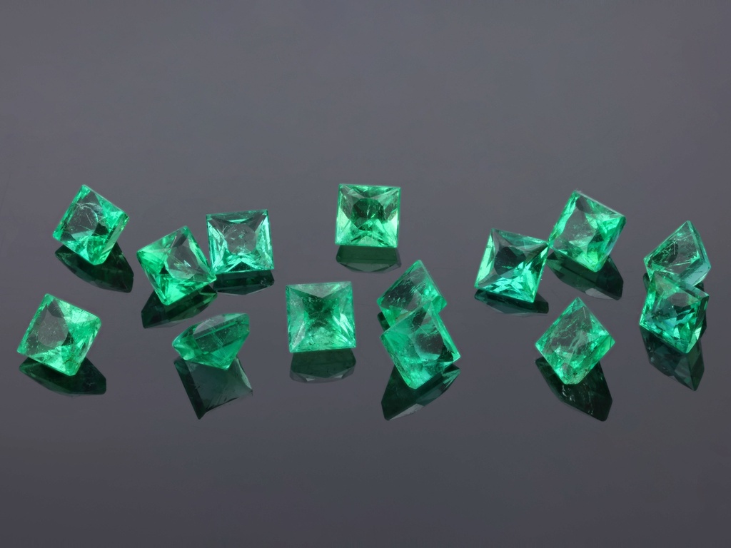 Emerald 2.75mm Princess Cut Dark Green