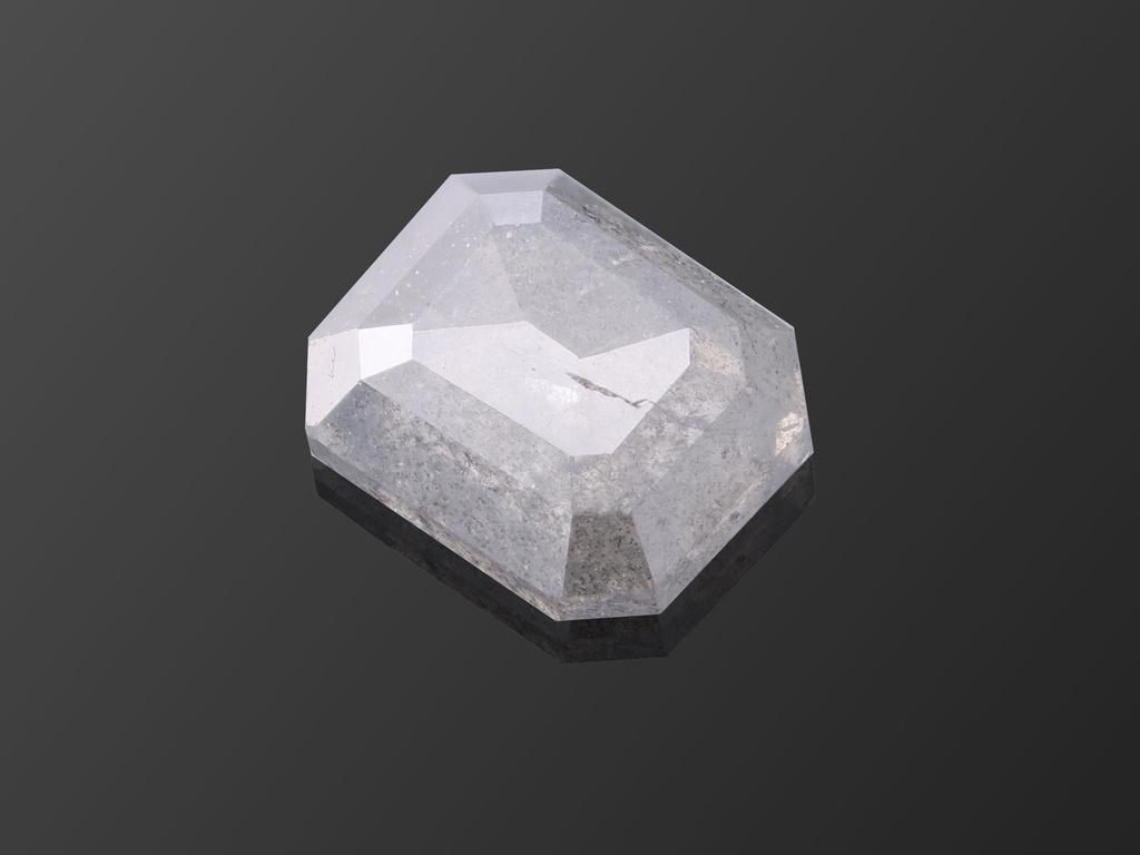 [DMOR0400X3] Salt & Pepper Diamond 4.5x3.8mm Emerald Cut Rose Cut