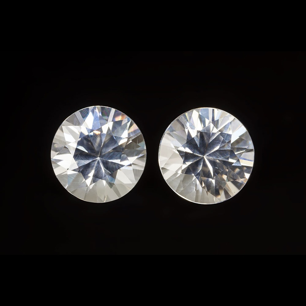 [WZRB0600X1] Zircon 6.20mm Round White Pair